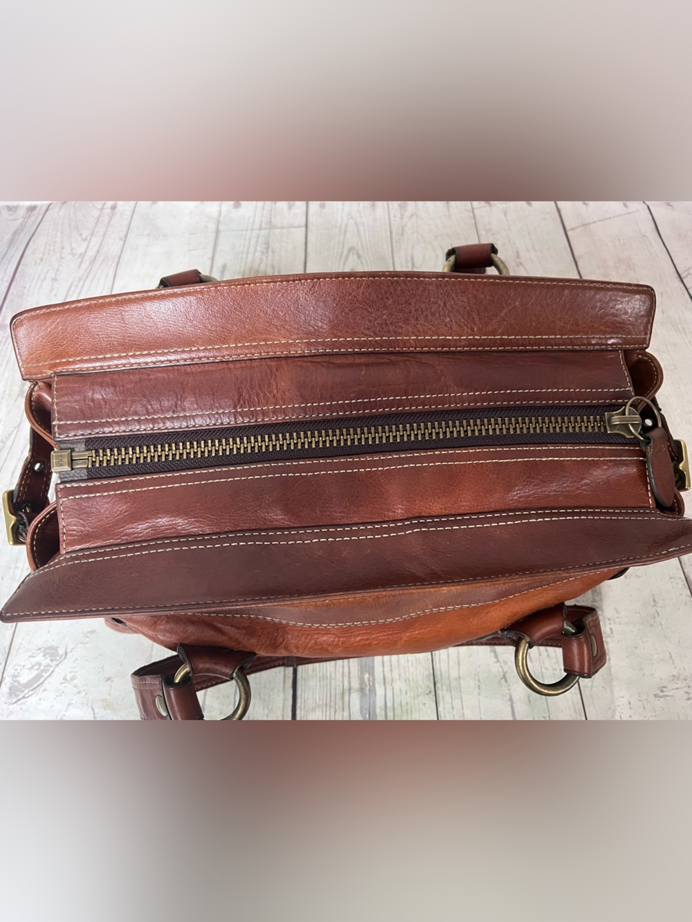 COACH Legacy 65th Anniversary Mandy Satchel Whiskey Cognac Leather Bag 11130 - Picture 16 of 16